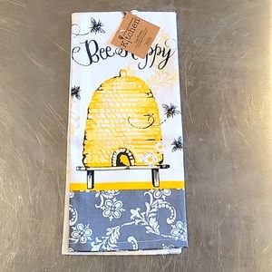 Bee Happy dish towel